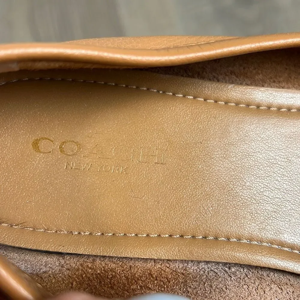 Coach Fredrica Loafers Pebbled Leather Size 6.5B Slip On Flats